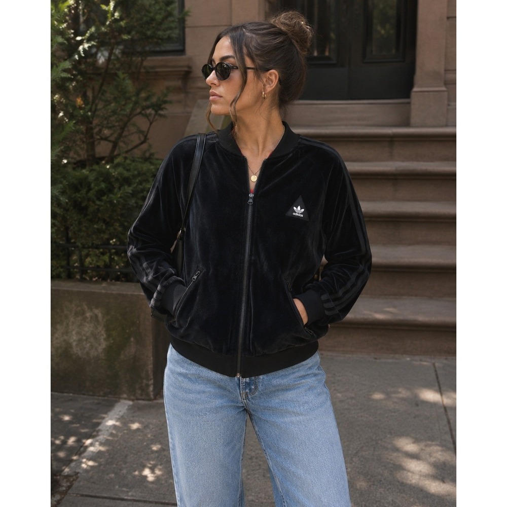Adidas X Pharrell Williams Velour Track Jacket Womens S Black Human Race